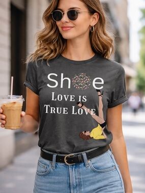 Love Is True Love Graphic Tee - Charcoal